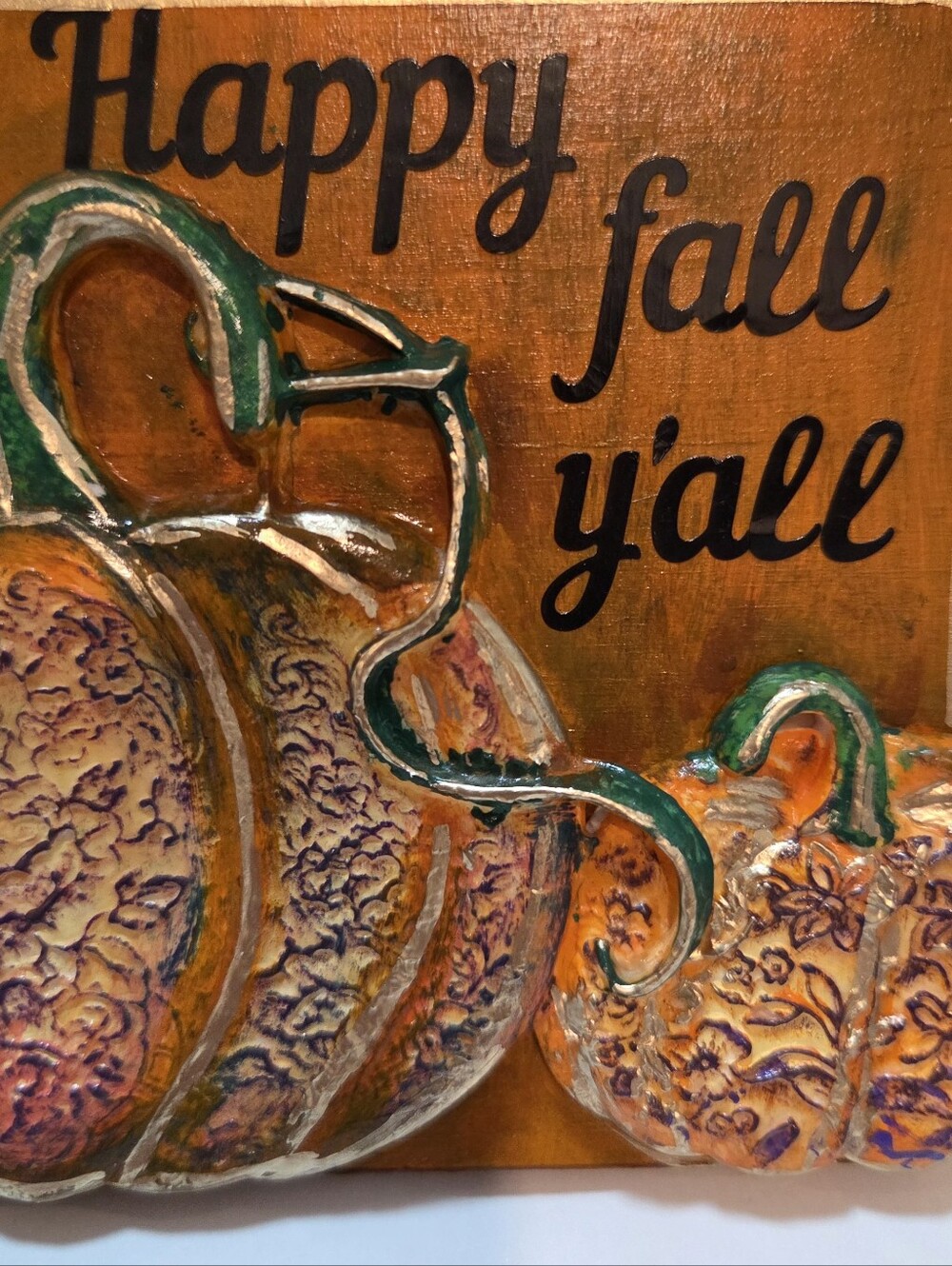 3D Handmade Decorative 'Happy Fall Y'all' Pumpkin Desk Sitter or Magnet! - Picture 9 of 14